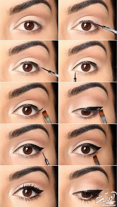 آموزش تصویری کشیدن خط چشم